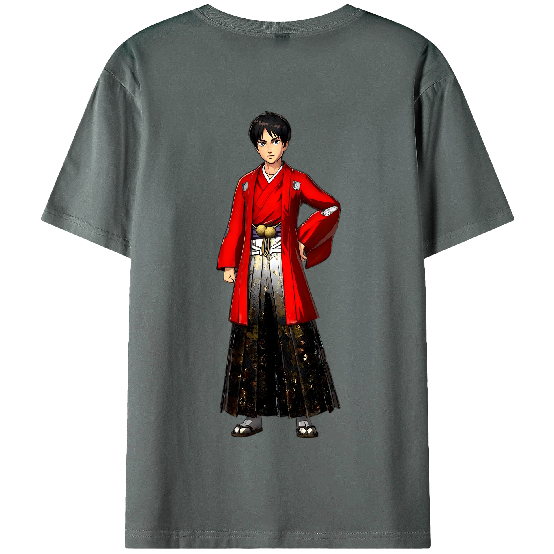 （画像用） 進撃の巨人 エレン･イェーガー Attack on Titan Eren Jäger 綿100％半袖Tシャツ（背面プリント）